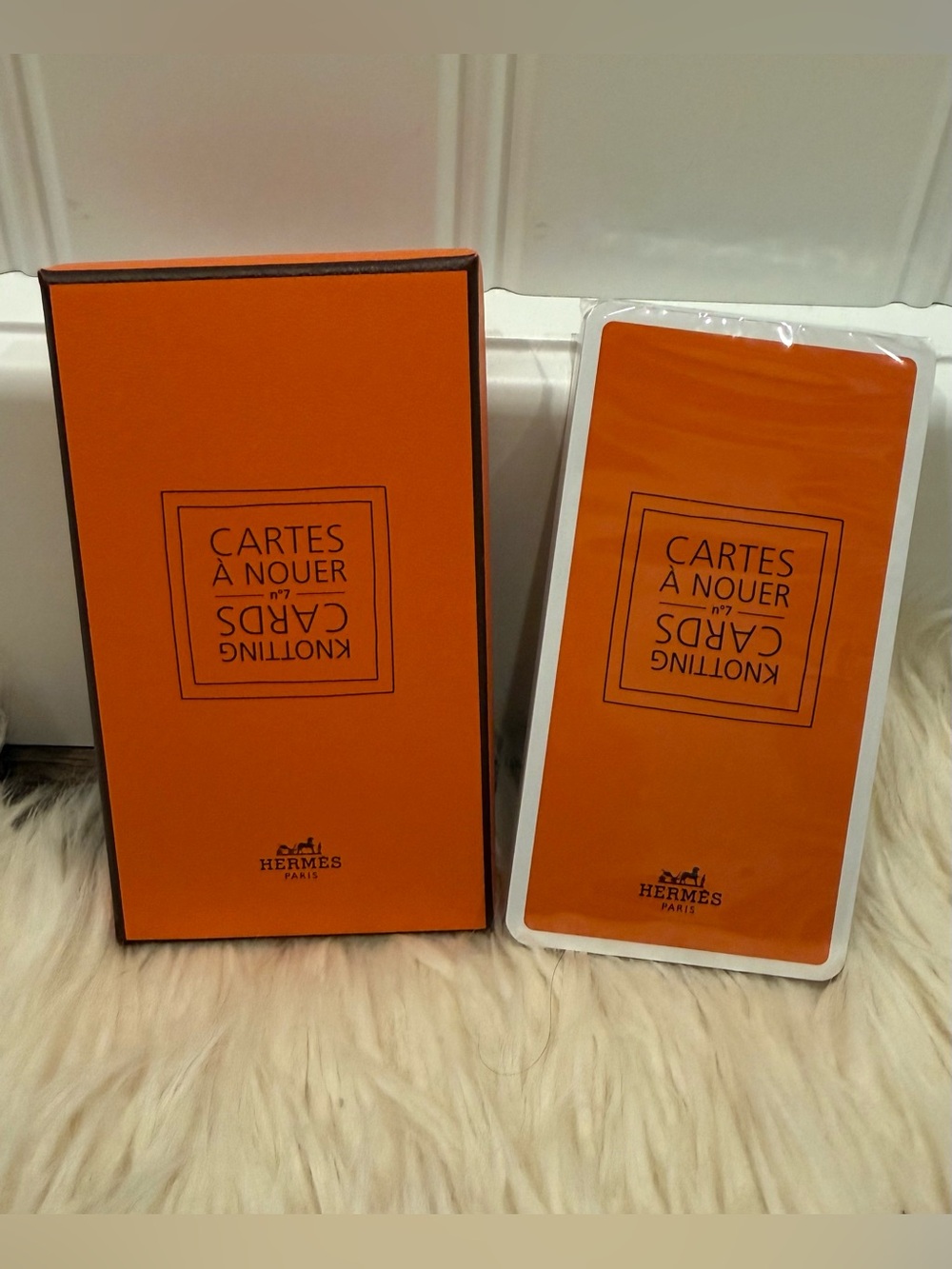 NWT Hermès Cartes Knotting Cards - Orange